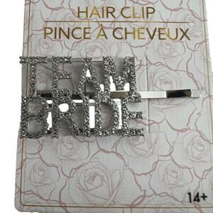 Team Bride Platinum Tone Hair Clip Bling